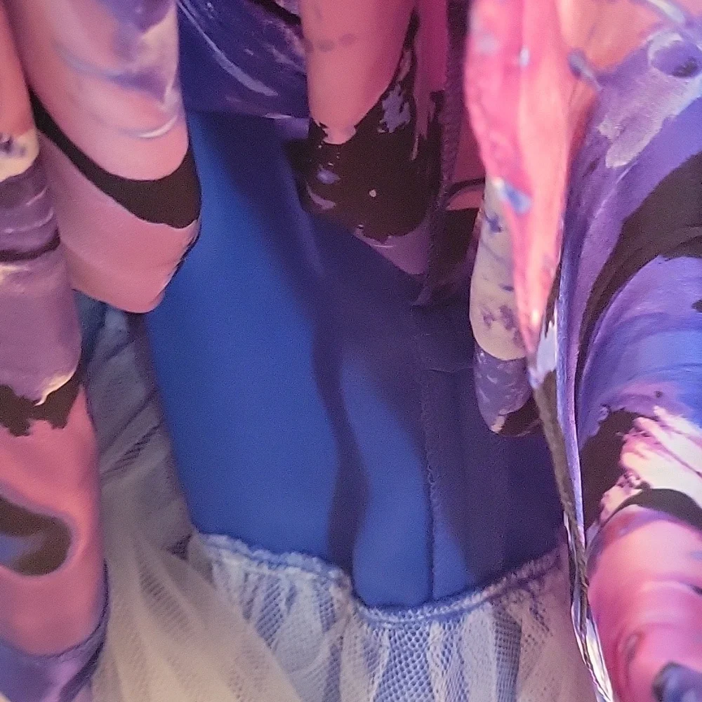 Adrianna Papell occasions silk blue purple pink floral halter dress 8 - Picture 6 of 7